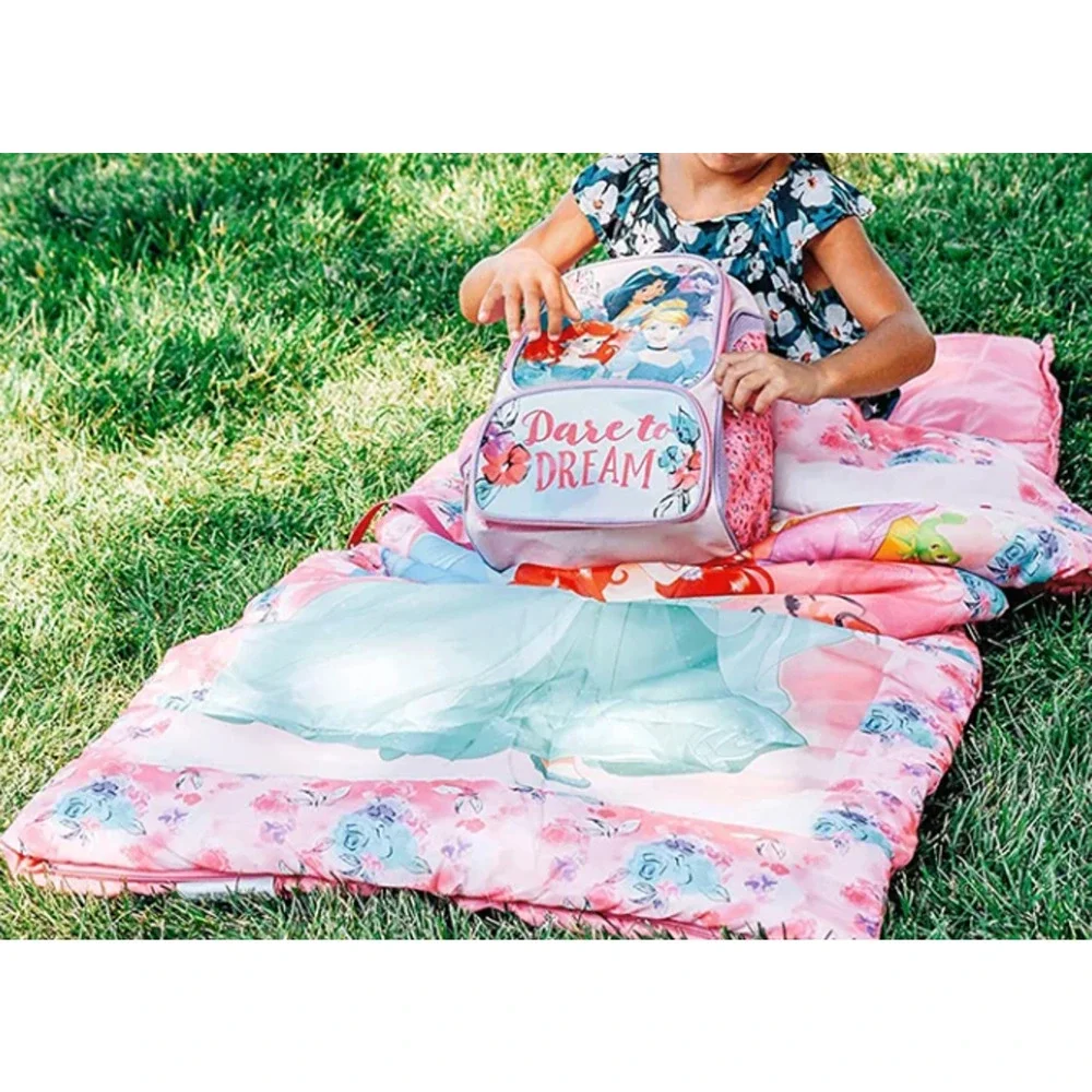 NWT Disney Princess Backpack Sleeping Bag 2 Piece Set Dare to Dream
